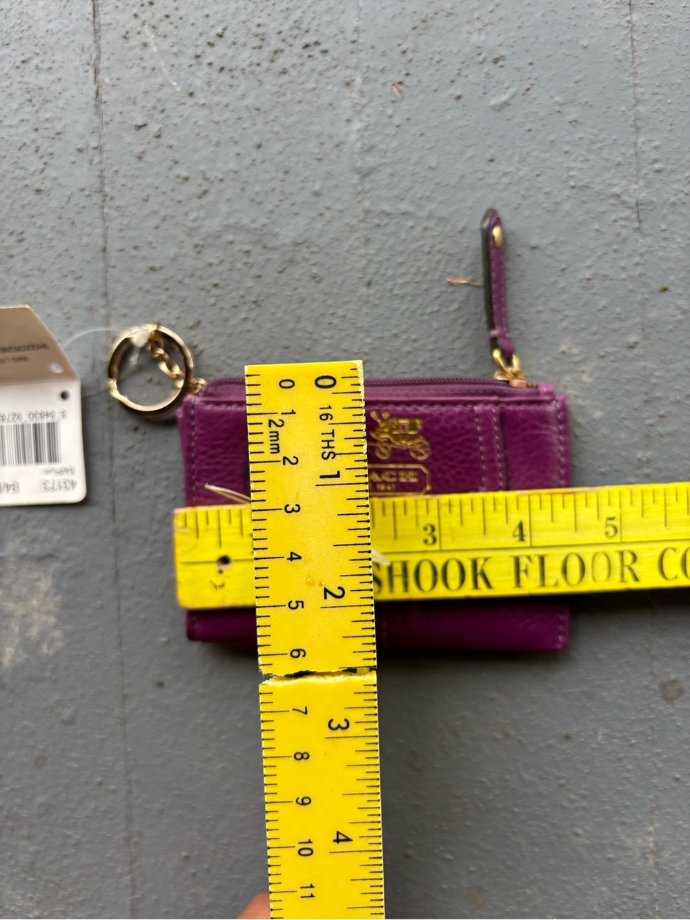 Y2K Mini Coach Madison Horse & Carriage B4 Plum Leather Card Wallet Keychain NEW - Picture 8 of 8